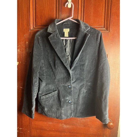 L.L. Bean Women's Size 12 Petite Blue Corduroy Jacket - Picture 1 of 6